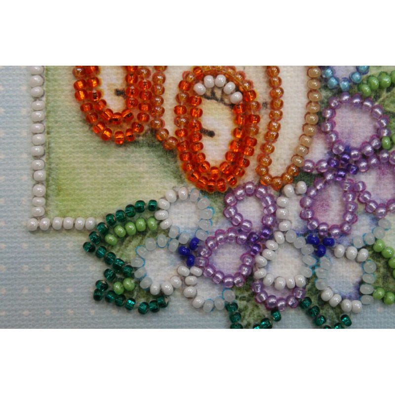 Postcard bead embroidery kits Teddy bear - 2