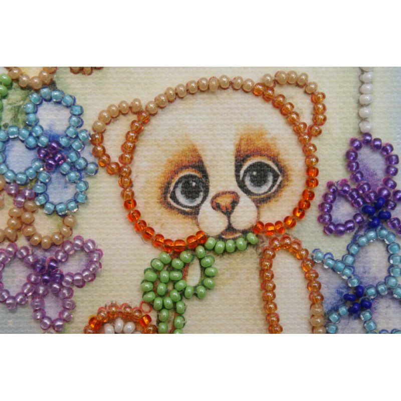 Postcard bead embroidery kits Teddy bear - 2