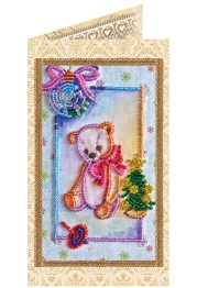 Postcard bead embroidery kits Teddy bear - 3