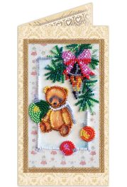 Postcard bead embroidery kits Teddy bear - 4