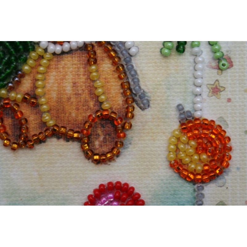 Postcard bead embroidery kits Teddy bear - 4