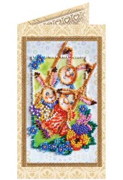 Postcard bead embroidery kits Happy family