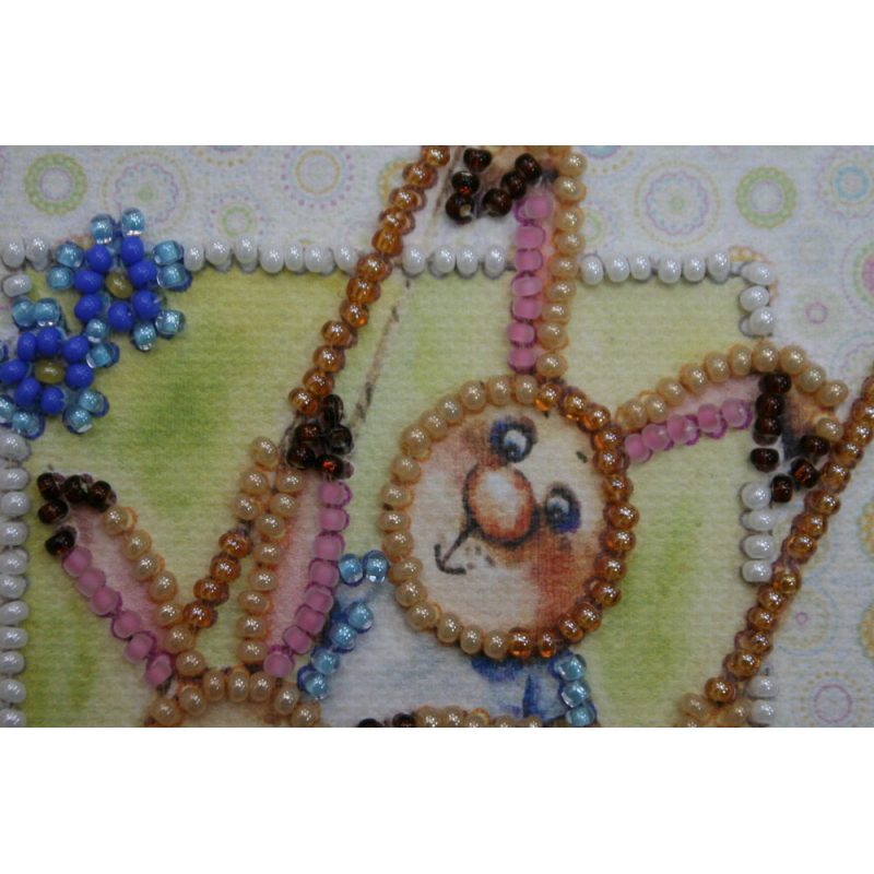 Postcard bead embroidery kits Happy family
