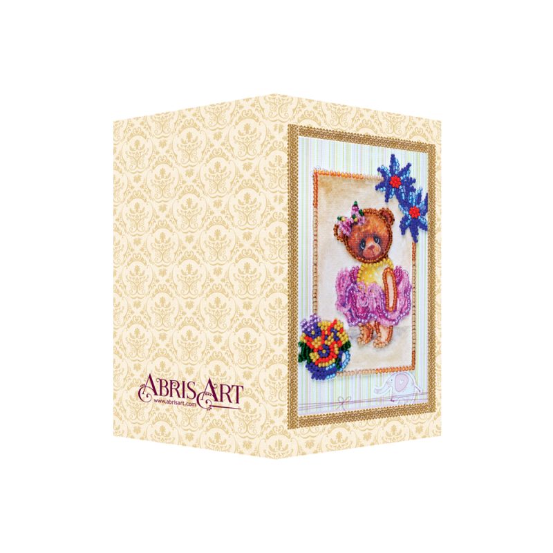 Postcard bead embroidery kits Teddy bear - 5