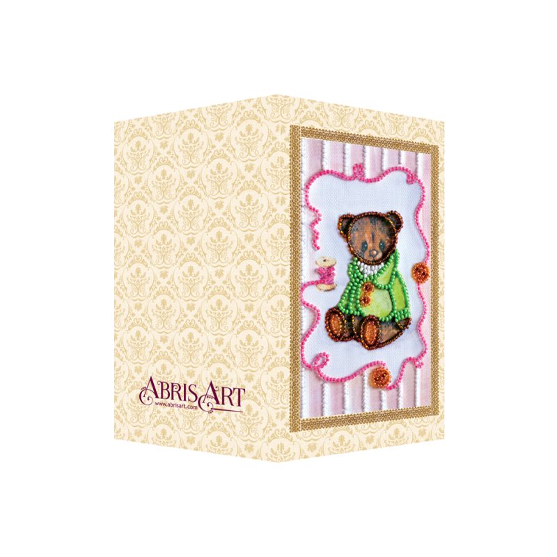 Postcard bead embroidery kits Teddy bear - 6