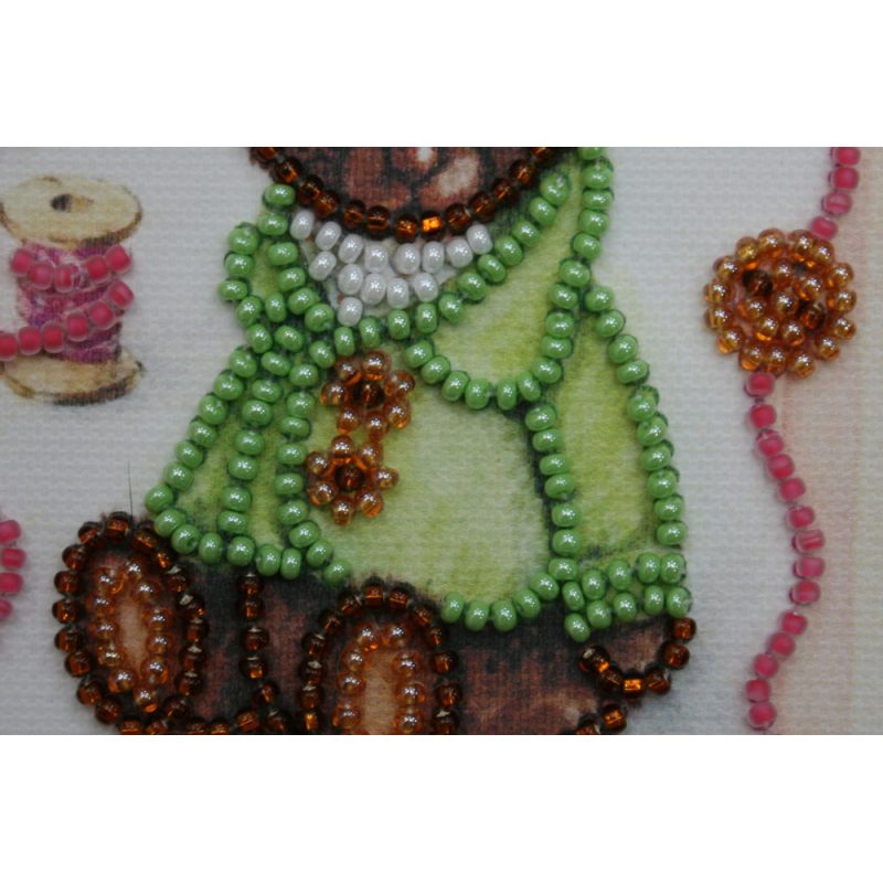 Postcard bead embroidery kits Teddy bear - 6