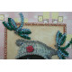 Postcard bead embroidery kits Teddy bear and dragonfly
