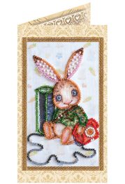 Postcard bead embroidery kits Teddy hare - 1