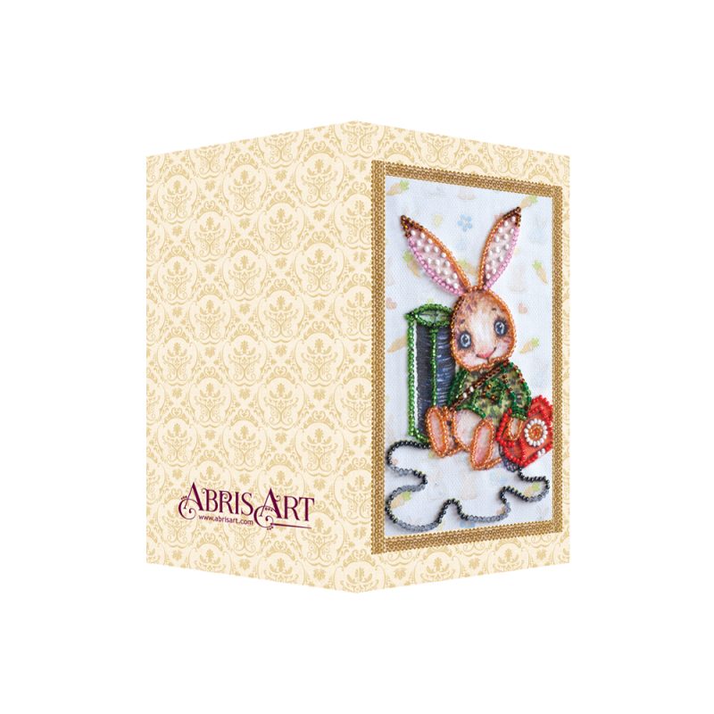 Postcard bead embroidery kits Teddy hare - 1