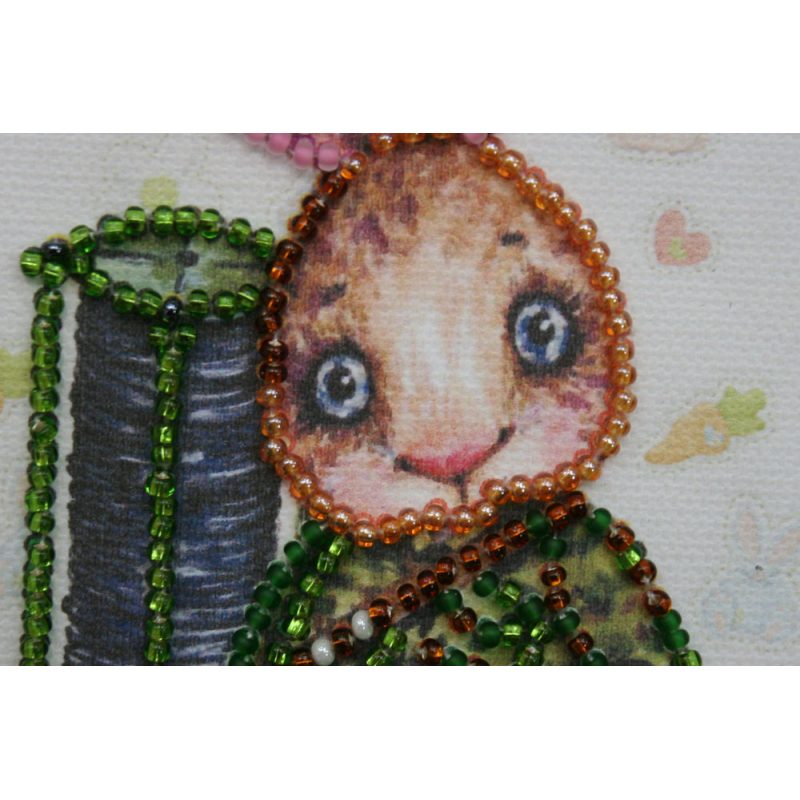 Postcard bead embroidery kits Teddy hare - 1