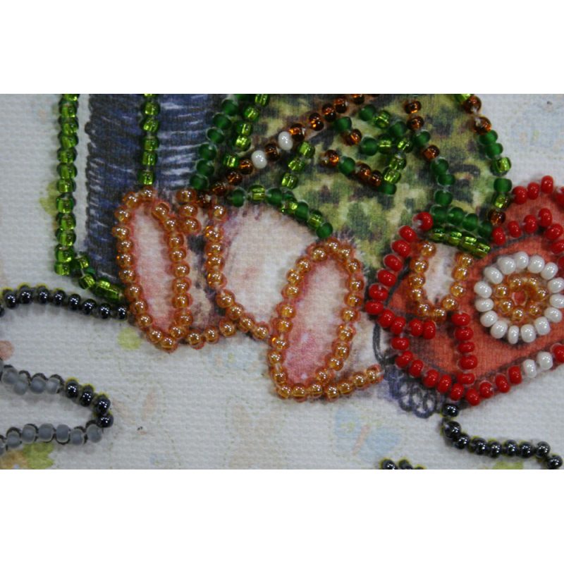 Postcard bead embroidery kits Teddy hare - 1