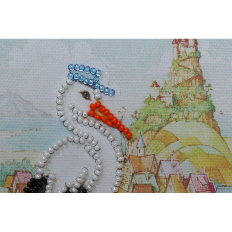 Postcard bead embroidery kits Stork gift