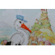 Postcard bead embroidery kits Stork gift