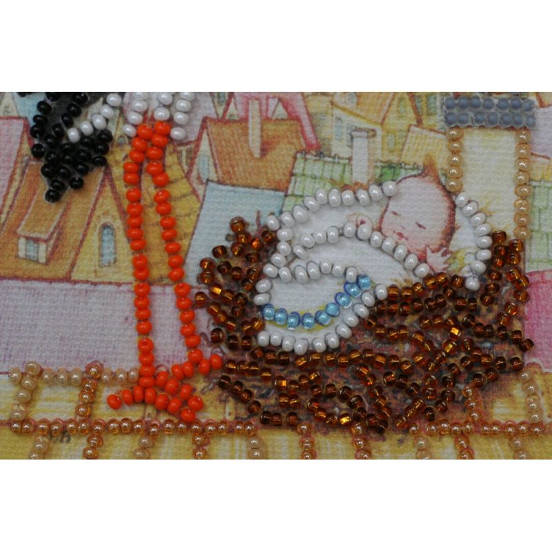 Postcard bead embroidery kits Stork gift