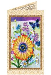 Postcard bead embroidery kits Festive bunch of flowers