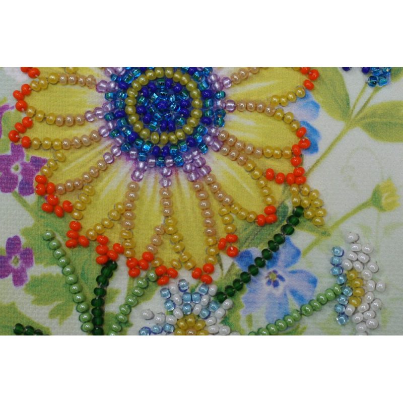 Postcard bead embroidery kits Festive bunch of flowers