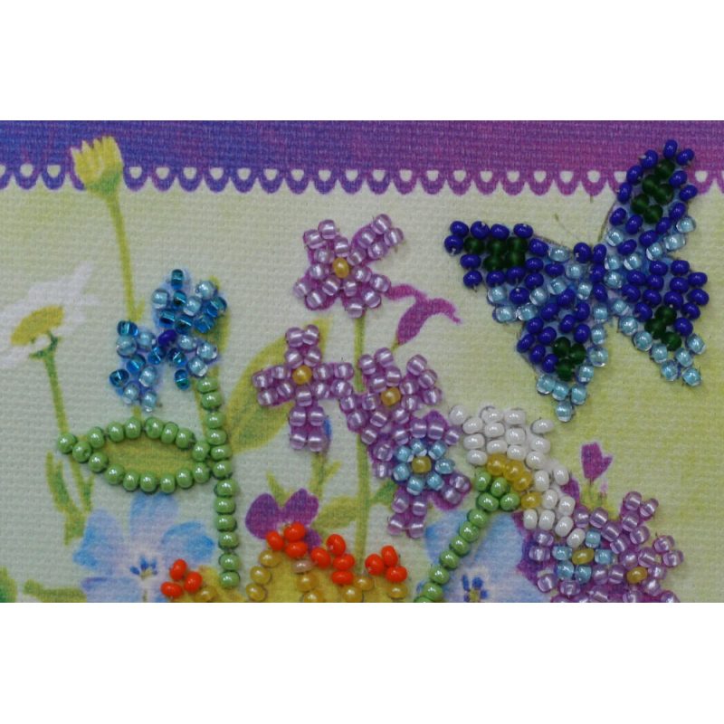 Postcard bead embroidery kits Festive bunch of flowers