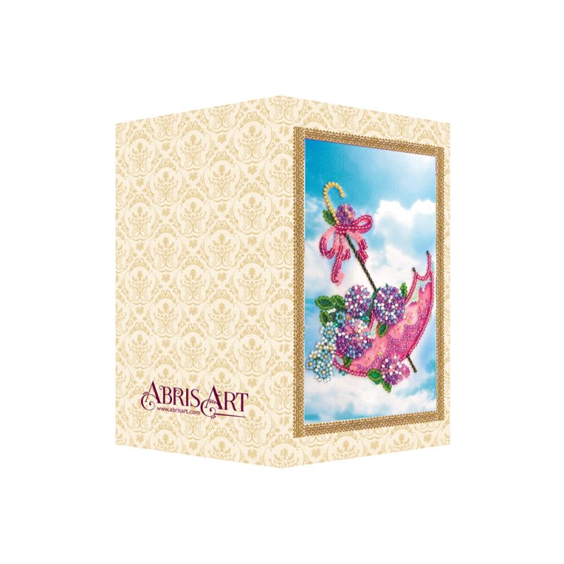 Postcard Bead embroidery kit Flowers are in the umbrella