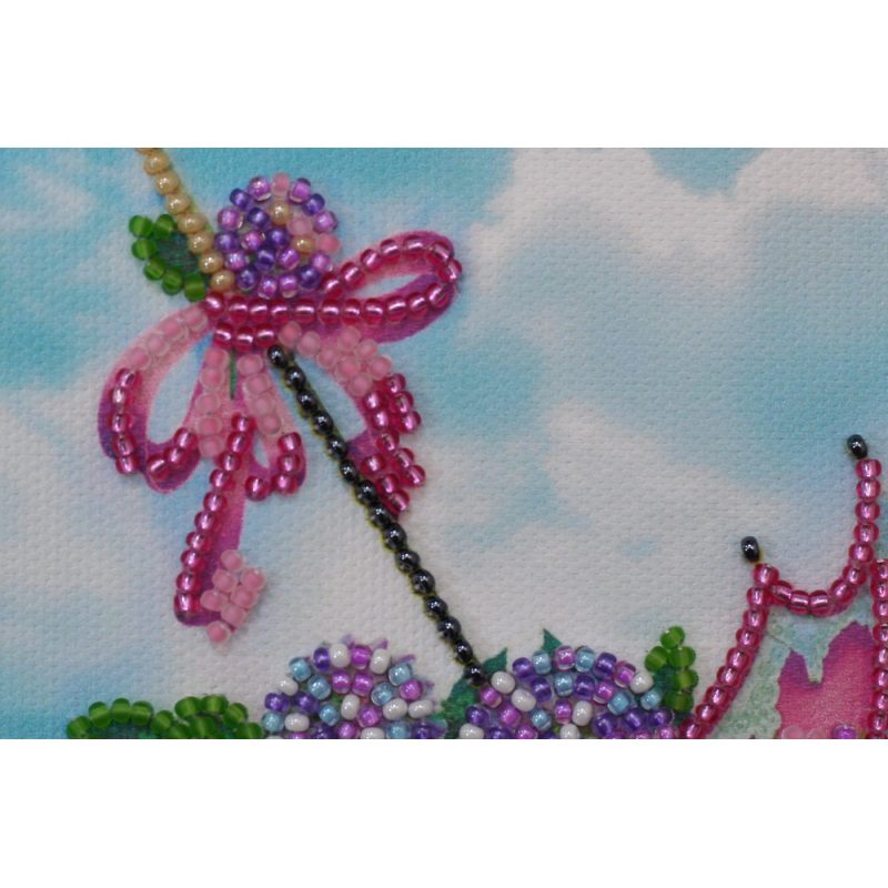 Postcard Bead embroidery kit Flowers are in the umbrella