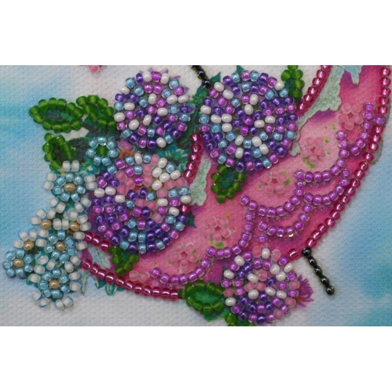 Postcard Bead embroidery kit Flowers are in the umbrella
