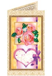 Postcard Bead embroidery kit With love-4