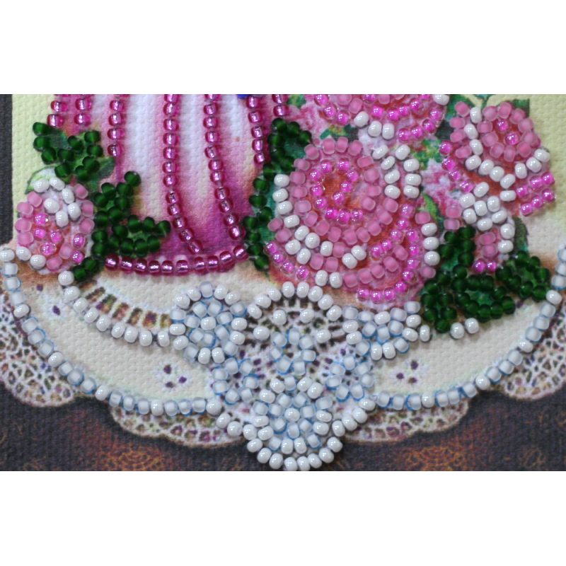 Postcard Bead embroidery kit A present for the darling
