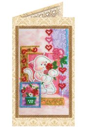 Postcard Bead embroidery kit Pussycat