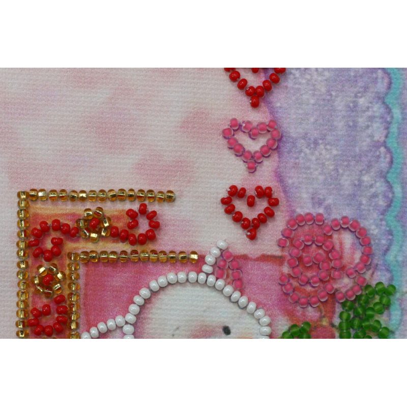 Postcard Bead embroidery kit Pussycat