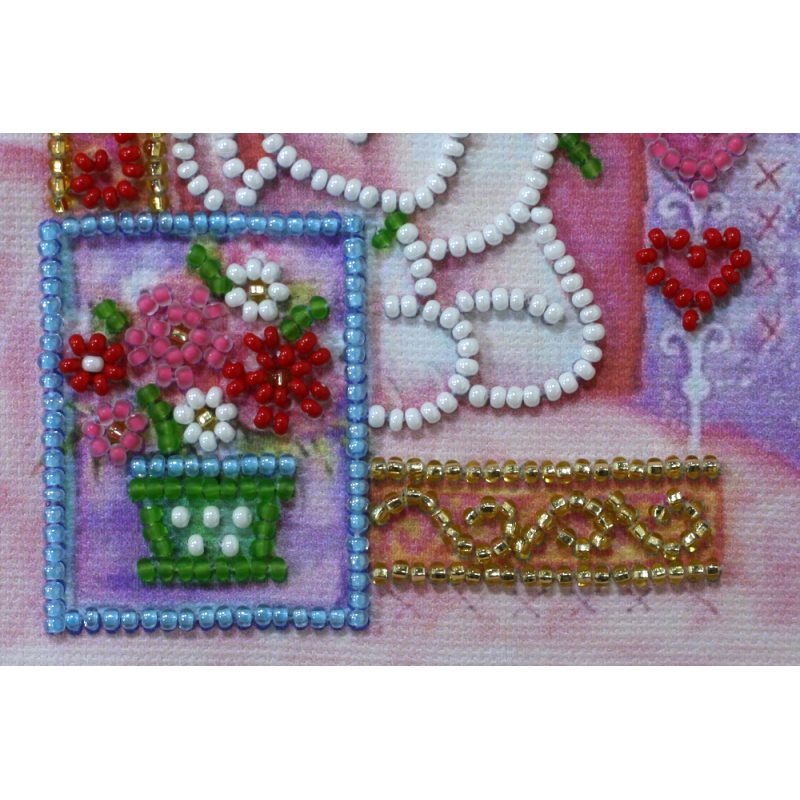 Postcard Bead embroidery kit Pussycat
