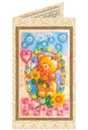 Postcard Bead embroidery kit A clearing in the flowers