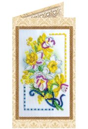 Postcard Bead embroidery kit Spring gift