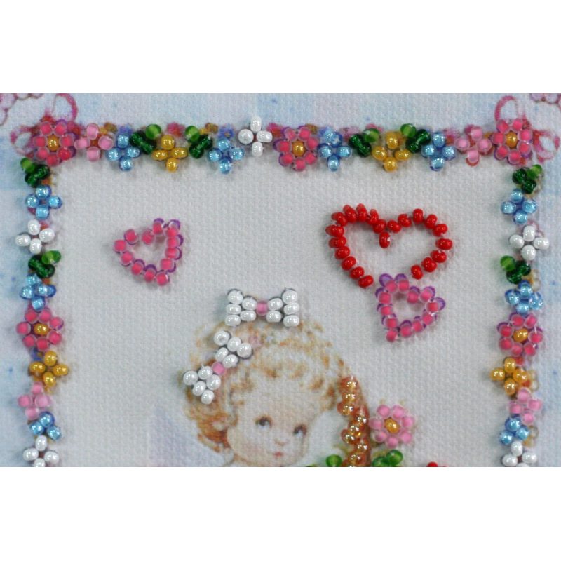 Postcard Bead embroidery kit Flowers by angel