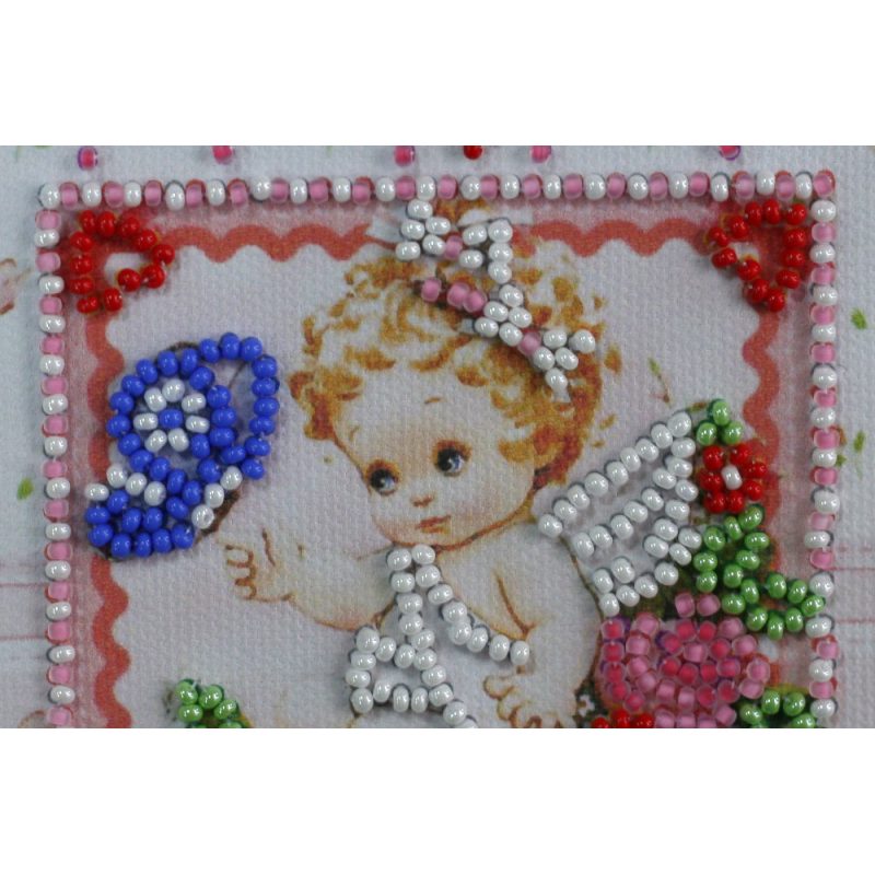 Postcard Bead embroidery kit Gentle angel