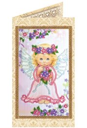 Postcard Bead embroidery kit Lovely angel
