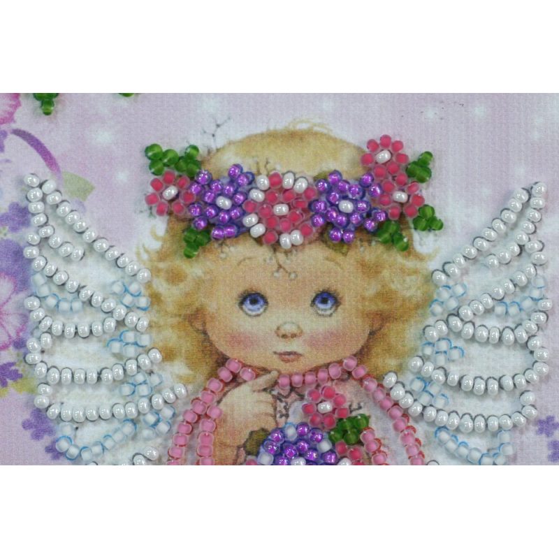 Postcard Bead embroidery kit Lovely angel