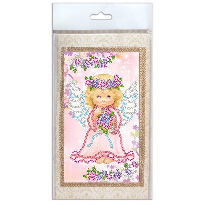 Postcard Bead embroidery kit Lovely angel