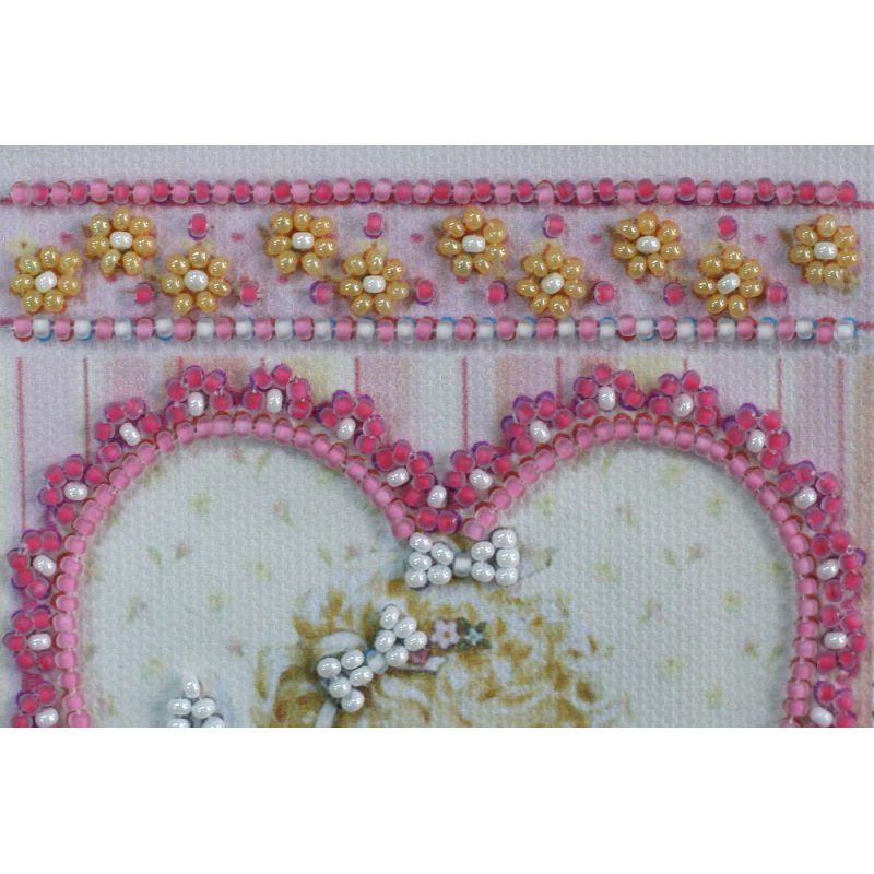 Postcard Bead embroidery kit Angel and Rose