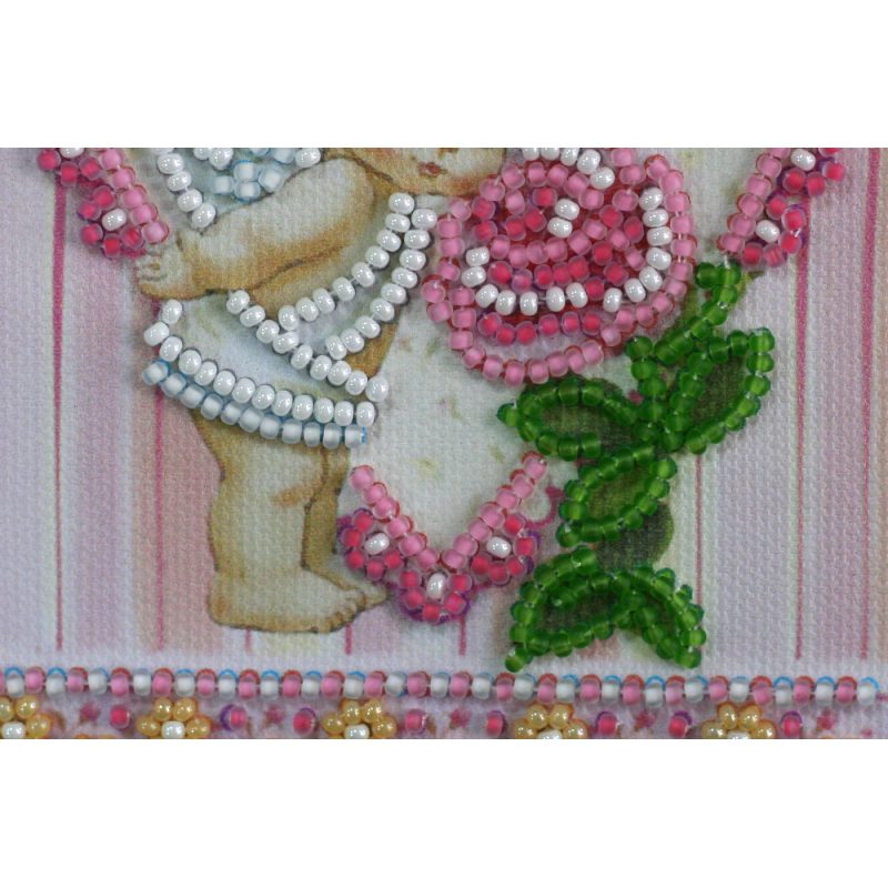 Postcard Bead embroidery kit Angel and Rose