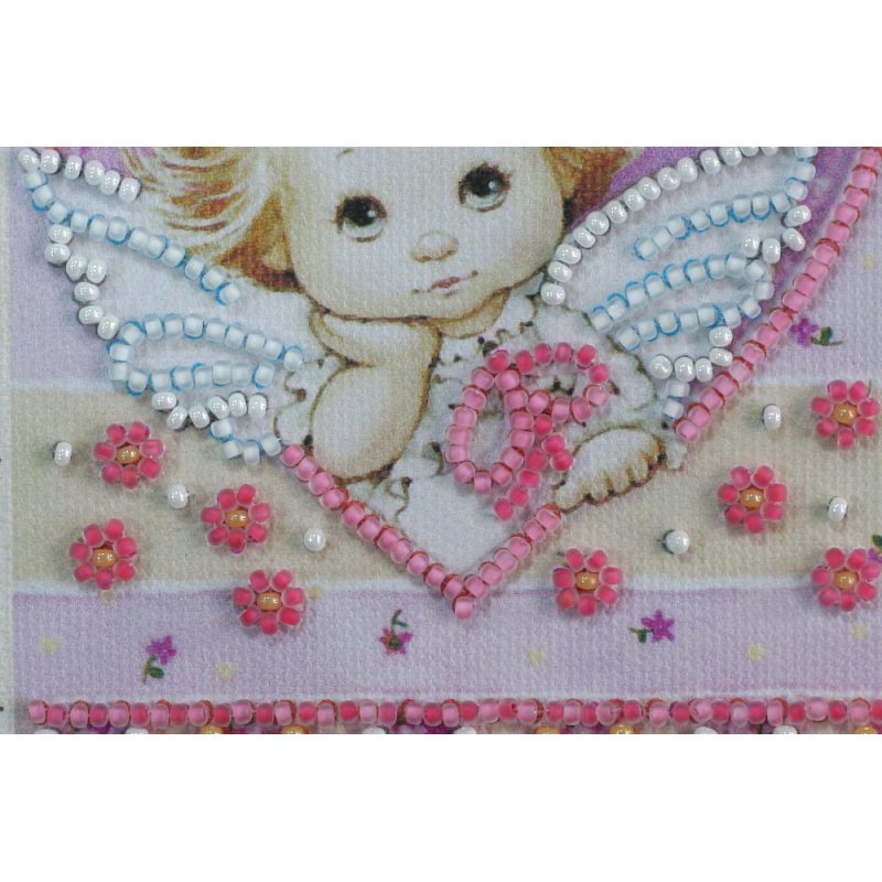 Postcard Bead embroidery kit Little Cupid