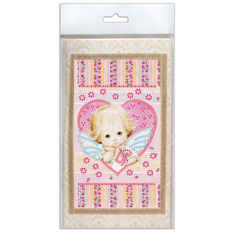Postcard Bead embroidery kit Little Cupid