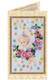 Postcard Bead embroidery kit Present angel