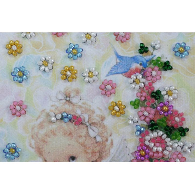 Postcard Bead embroidery kit Present angel