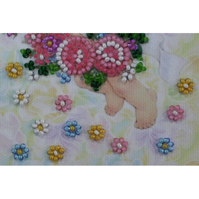 Postcard Bead embroidery kit Present angel