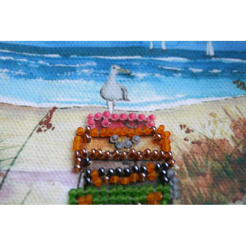 Postcard Bead embroidery kit Vacation at the seaside
