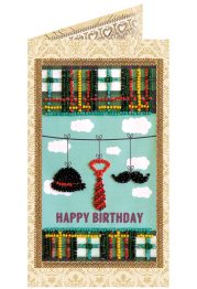 Postcard Bead embroidery kit Gentleman's set