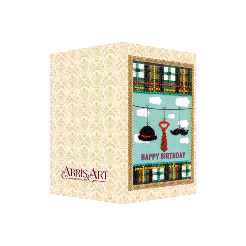 Postcard Bead embroidery kit Gentleman's set