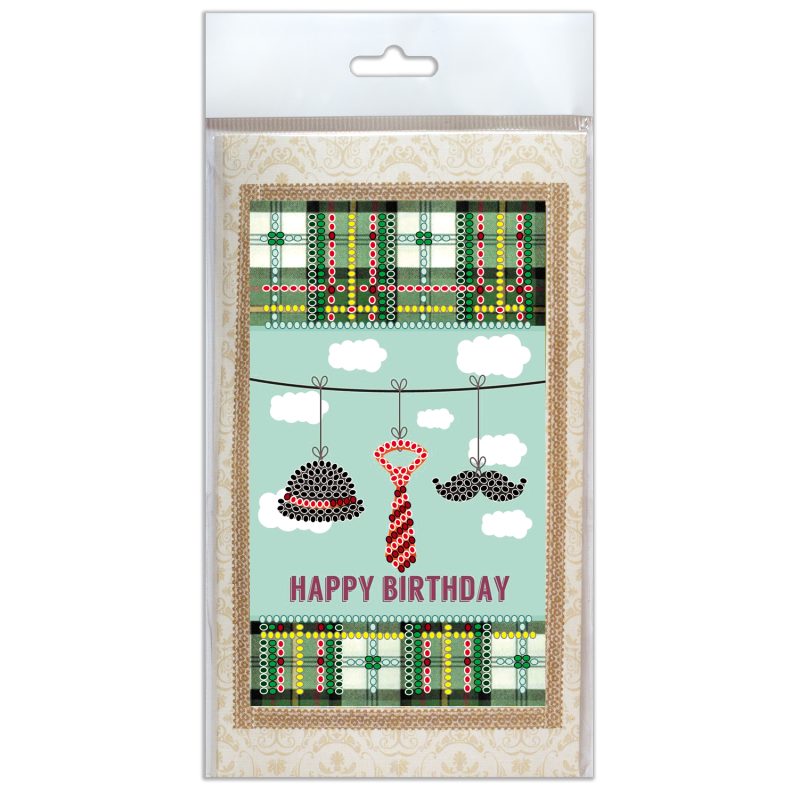 Postcard Bead embroidery kit Gentleman's set