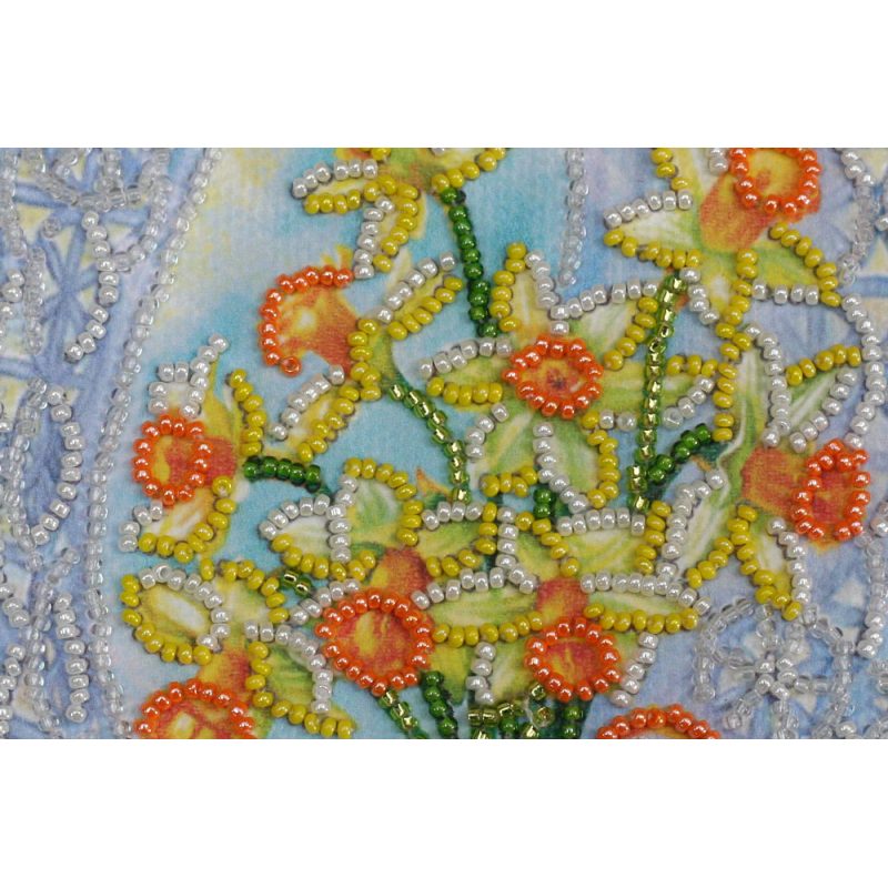 Postcard-envelope for microbead embroidery Still Life with a Fan