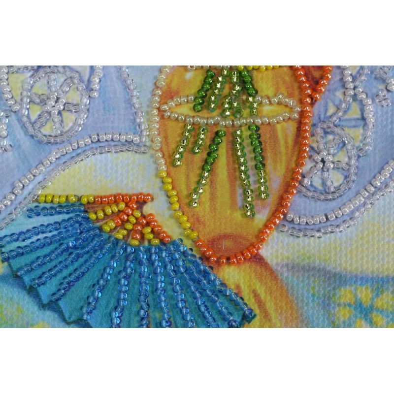 Postcard-envelope for microbead embroidery Still Life with a Fan