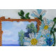 Postcard-envelope for microbead embroidery Chamomile field